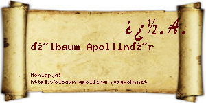 Ölbaum Apollinár névjegykártya